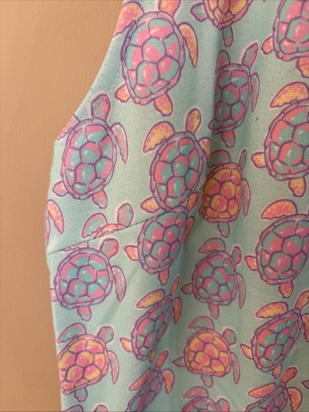 Simply Southern Women's Size S Pink Blue Turtles Sleeveless V-Neck Tennis Dress - Picture 7 of 9